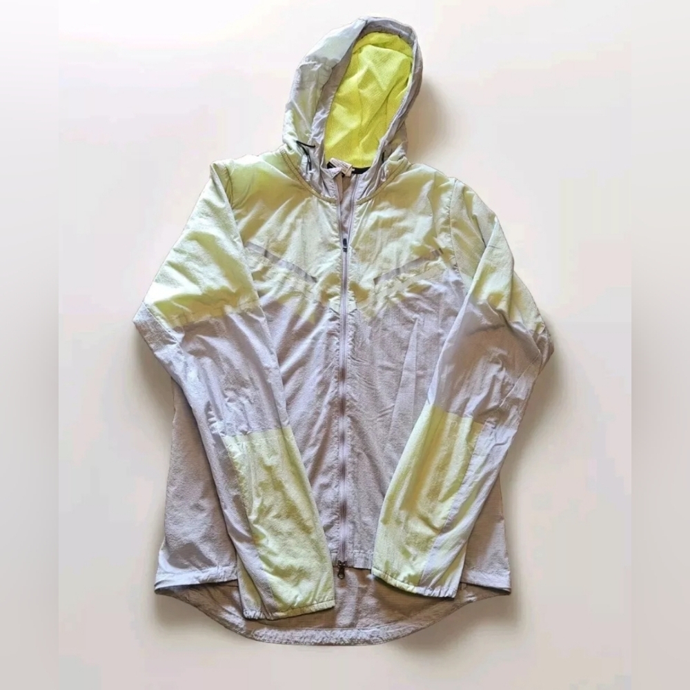 Nike Men's Cyclone Light-weight Jacket Running Hoodie Packable Grey/Green small